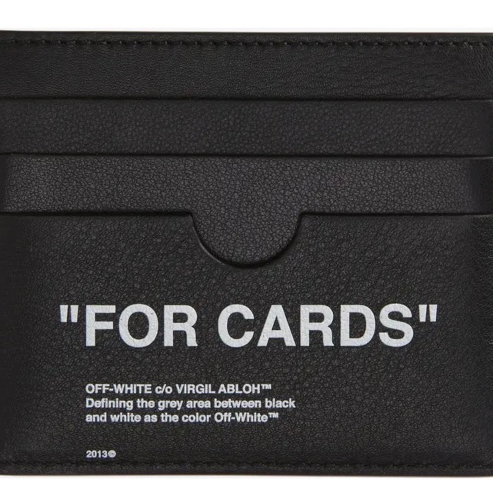 Quote Leather Card Case OFF-WHITE